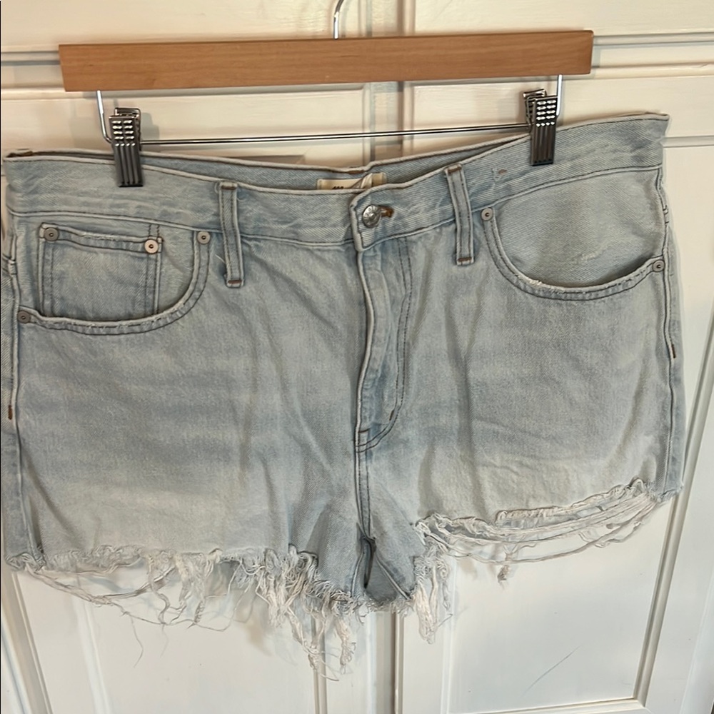 Denim Frayed Hem Women's Shorts